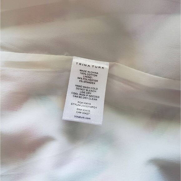 Trina Turk 100% Cotton Arboretum Zip Front Paisley Print Dress - Picture 11 of 12